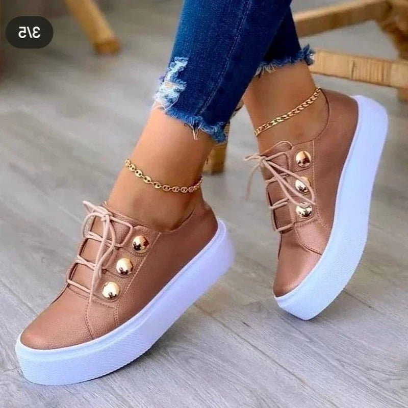 Σαρένα | Ορθοπεδικά Sneakers Πλατφόρμας με Στρογγυλή Μύτη™