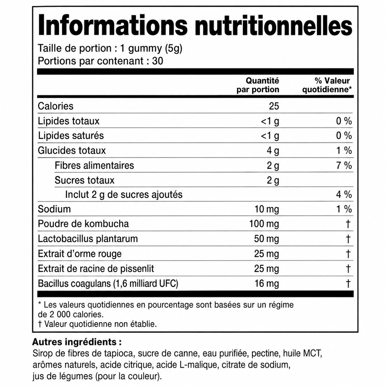Gommes probiotiques au kombucha pour le soutien digestif