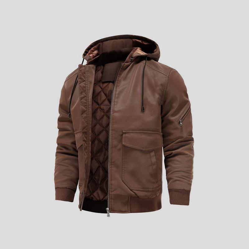 Lance - Kapuzenlederjacke