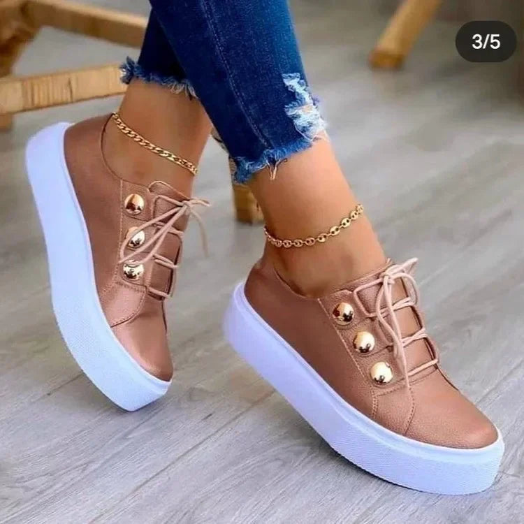 Σαρένα | Ορθοπεδικά Sneakers Πλατφόρμας με Στρογγυλή Μύτη™